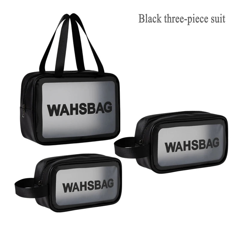 Trousse de toilette de voyage étanche en PVC pour femmes, trousse de maquillage transparente à fermeture éclair, trousse de toilette pour femmes