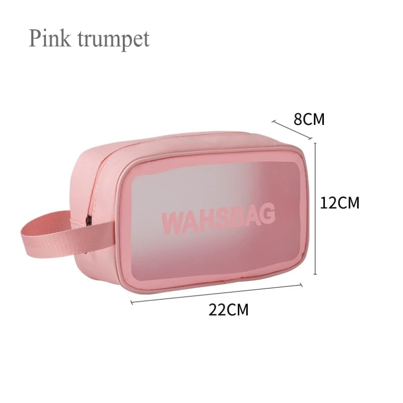 Trousse de toilette de voyage étanche en PVC pour femmes, trousse de maquillage transparente à fermeture éclair, trousse de toilette pour femmes
