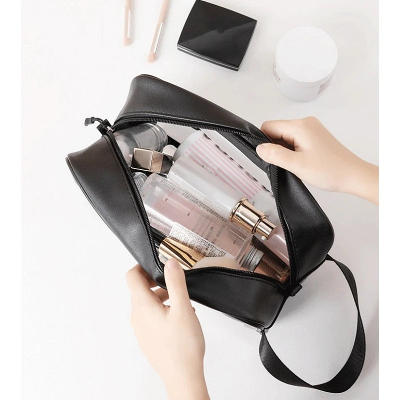 Trousse de toilette de voyage étanche en PVC pour femmes, trousse de maquillage transparente à fermeture éclair, trousse de toilette pour femmes