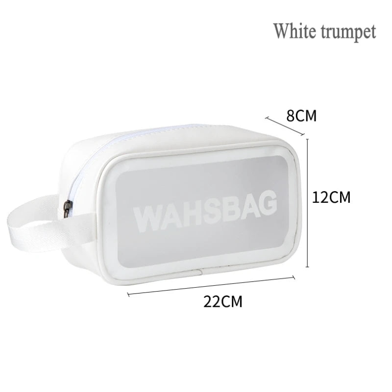 Trousse de toilette de voyage étanche en PVC pour femmes, trousse de maquillage transparente à fermeture éclair, trousse de toilette pour femmes