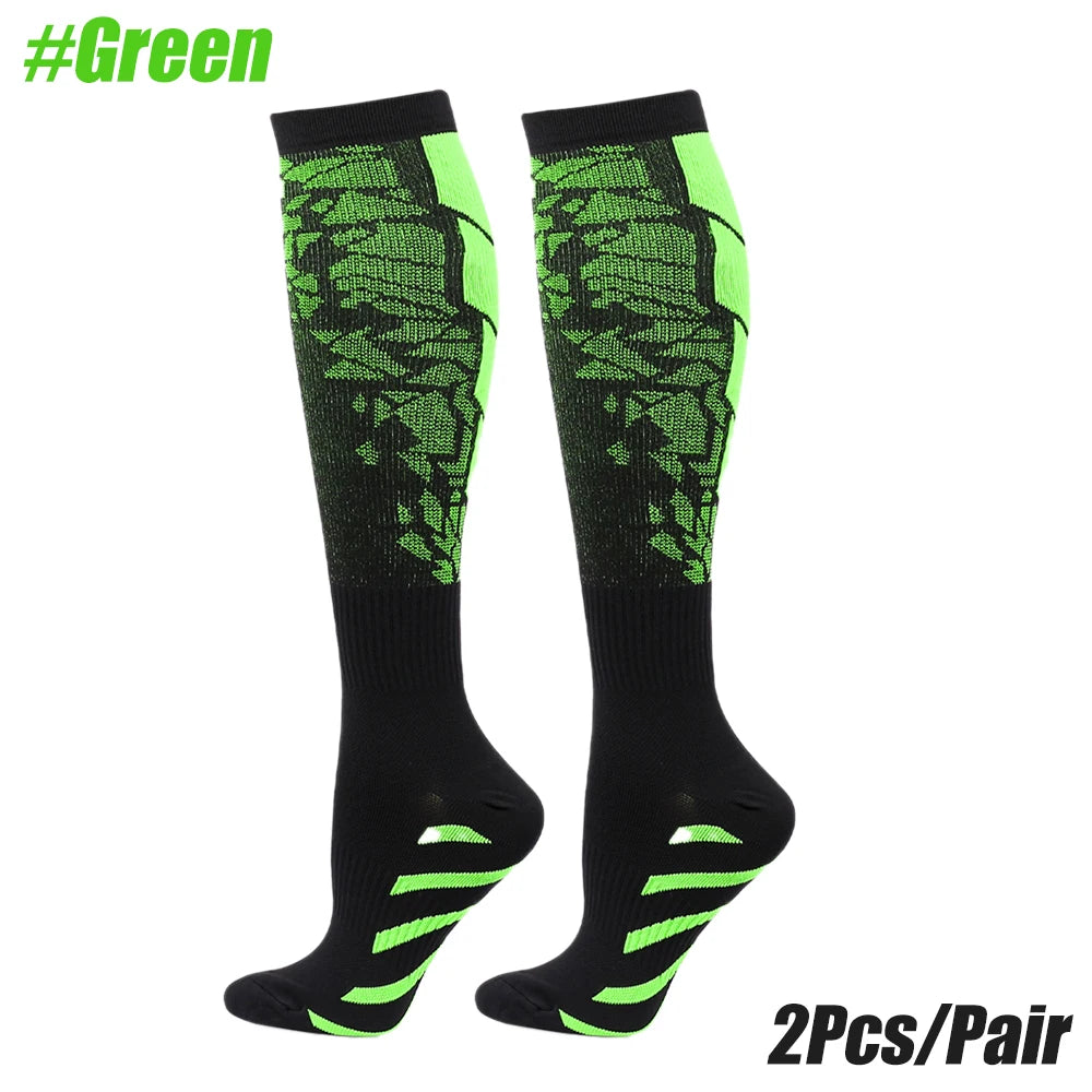 1 paire de chaussettes de compression pour le sport, pour femmes et hommes – Chaussettes de soutien pour les mollets, pour la course, les infirmières, les vols, la grossesse, la circulation, le sport