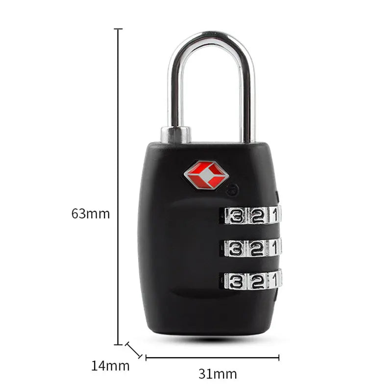 Cadenas à bagages approuvé par la TSA, réinitialisable, indispensable pour le voyage, cadenas à combinaison à 3 chiffres pour valise, sac à dos, fermeture éclair sur le sac