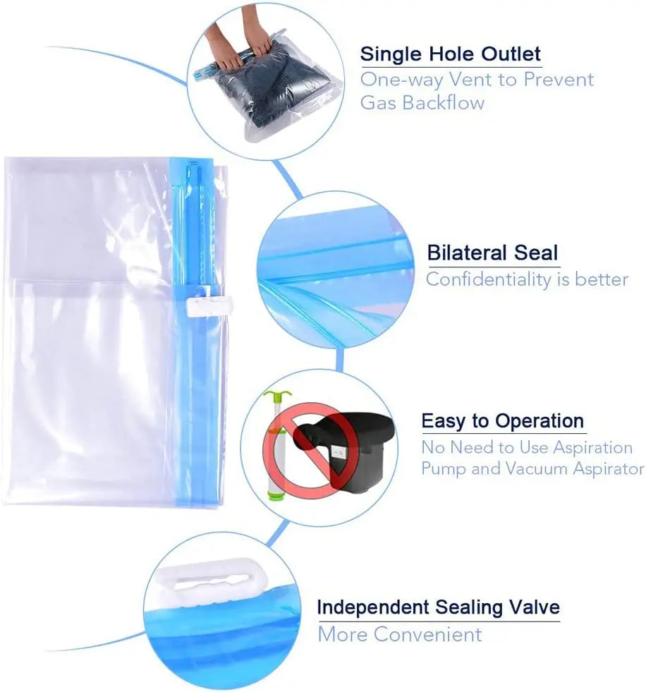 Sacs de compression de voyage enroulables pour vêtements, bagages, sacs gain de place pour l'emballage des valises