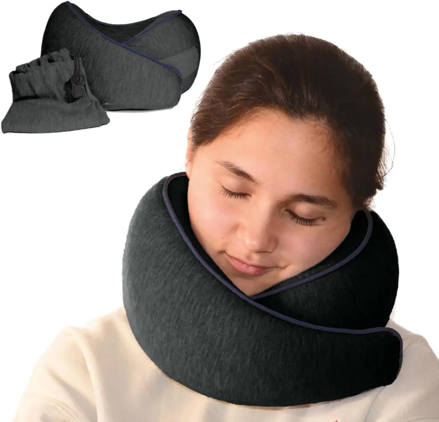 Oreiller de voyage en mousse à mémoire de forme | Offre un véritable soutien à la tête, au cou et au menton. Coussin de voyage durable en forme de U.