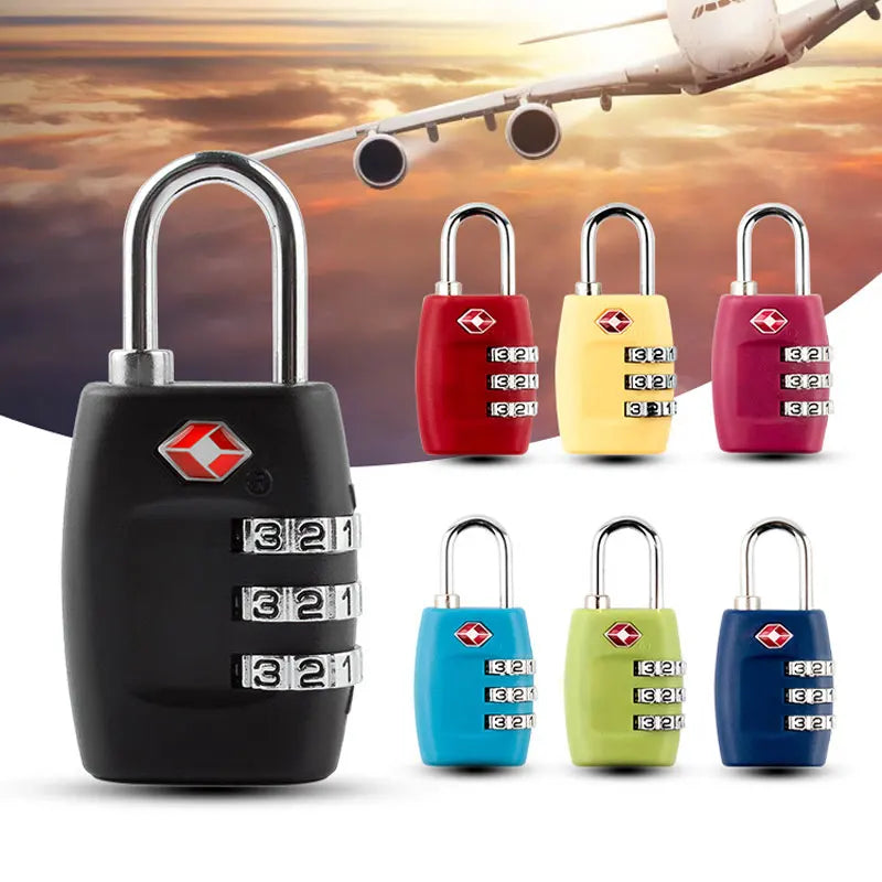 Cadenas à bagages approuvé par la TSA, réinitialisable, indispensable pour le voyage, cadenas à combinaison à 3 chiffres pour valise, sac à dos, fermeture éclair sur le sac