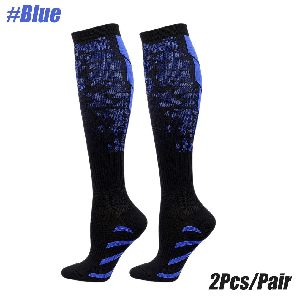 1 paire de chaussettes de compression pour le sport, pour femmes et hommes – Chaussettes de soutien pour les mollets, pour la course, les infirmières, les vols, la grossesse, la circulation, le sport