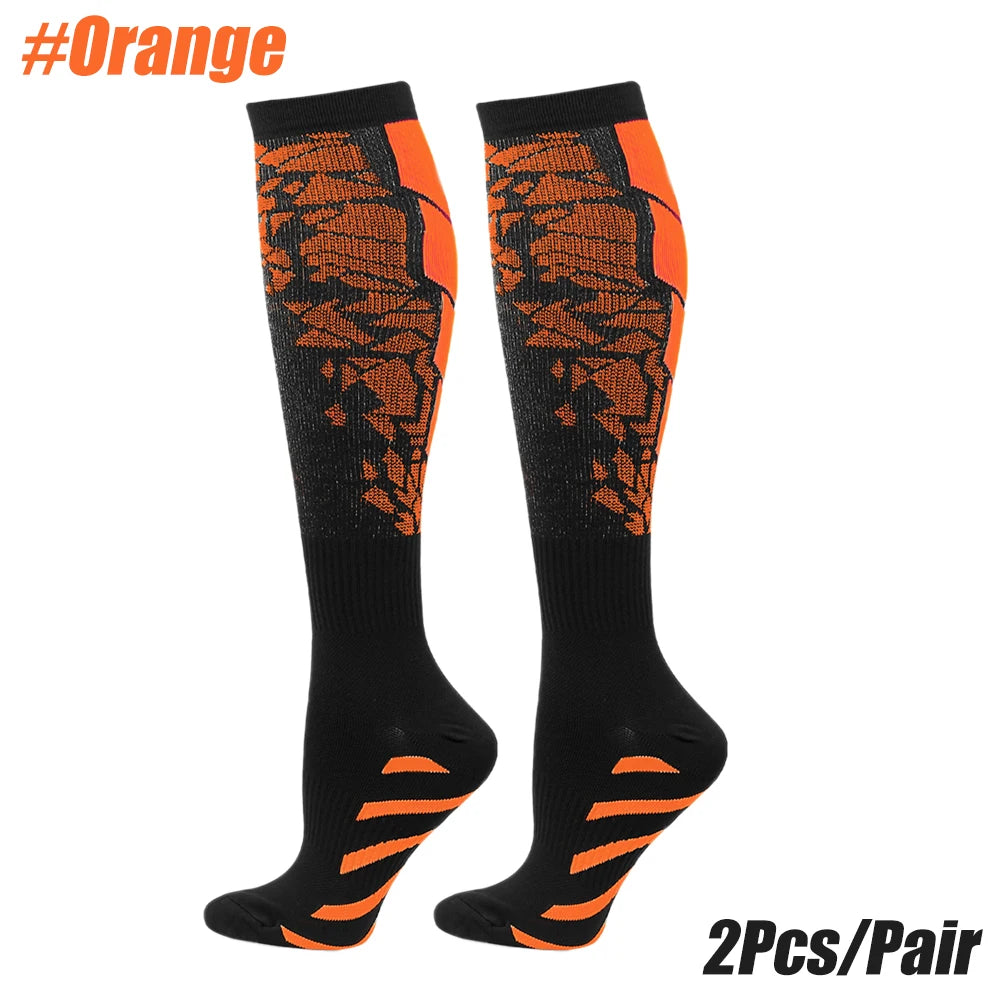 1 paire de chaussettes de compression pour le sport, pour femmes et hommes – Chaussettes de soutien pour les mollets, pour la course, les infirmières, les vols, la grossesse, la circulation, le sport