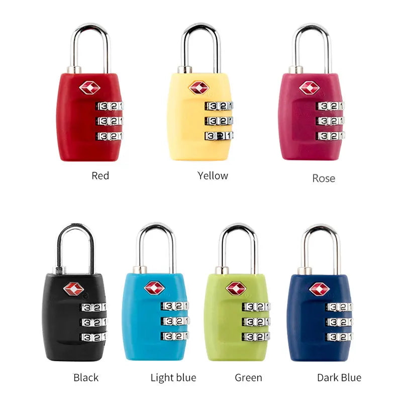 Cadenas à bagages approuvé par la TSA, réinitialisable, indispensable pour le voyage, cadenas à combinaison à 3 chiffres pour valise, sac à dos, fermeture éclair sur le sac