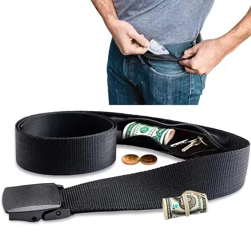 Ceinture de voyage antivol pour femmes, sac banane portable, sangle pour argent caché, portefeuille, sac banane pour hommes et femmes